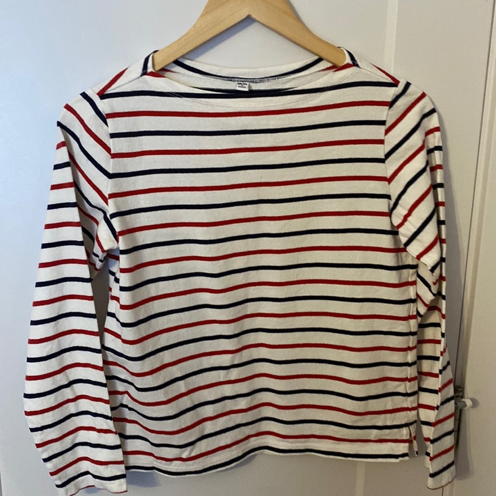 COPY - WOMEN STRIPED BOAT NECK LONG SLEEVE T-SHIRT